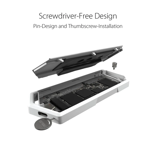 Alt view image 5 of 5 - ASUS ROG Strix Arion White M.2 NVMe SSD Enclosure-USB3.2 Gen 2x1 Type-C (10Gbps), Dual USB-C to C & USB-C to A, Screwdriver-Free, Fits PCIe 2280/2260/2242/2230 M Key/B+M Key, 1 Year Warranty