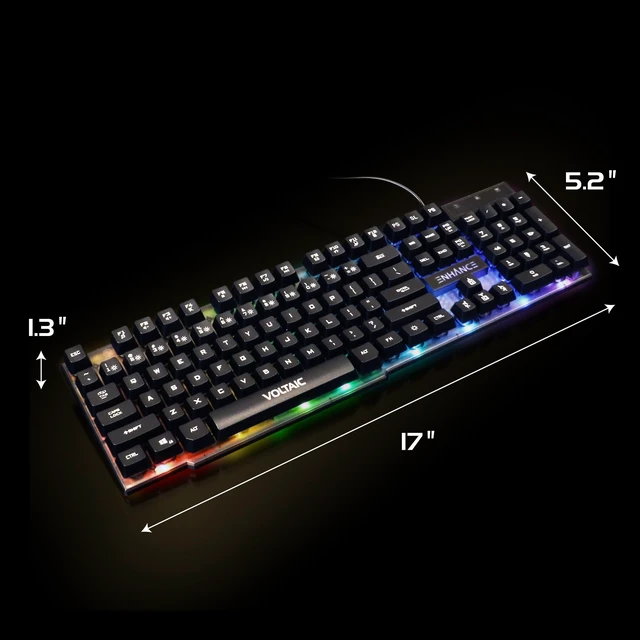 Alt view image 2 of 5 - Accessory Power Enhance Voltaic 2 Gaming LED Backlit Membrane Keyboard