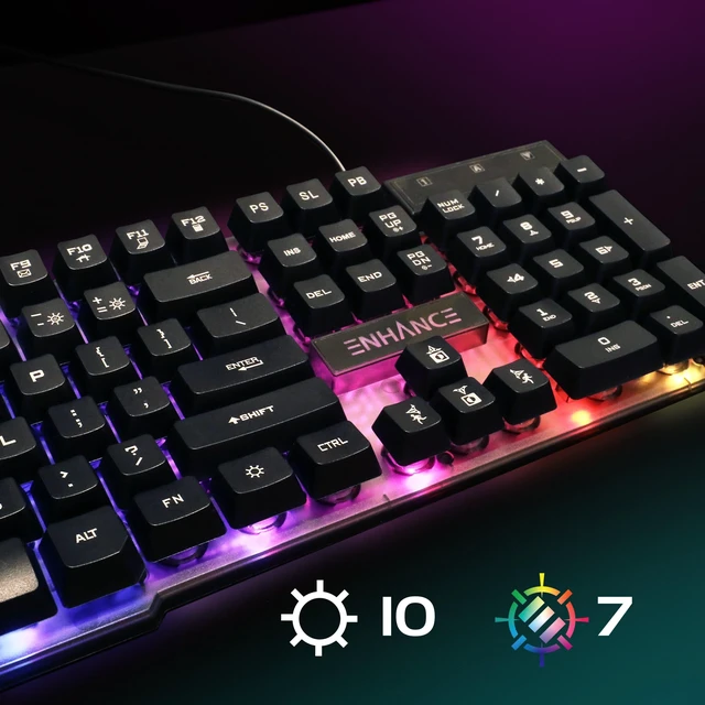 Alt view image 5 of 5 - Accessory Power Enhance Voltaic 2 Gaming LED Backlit Membrane Keyboard