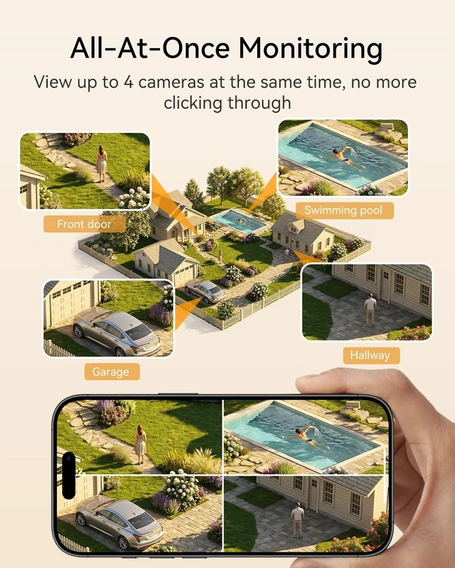 Alt view image 3 of 5 - Rebluum 4MP Solar Security Cameras Wireless Outdoor,2.4/5G WiFi, No Wiring