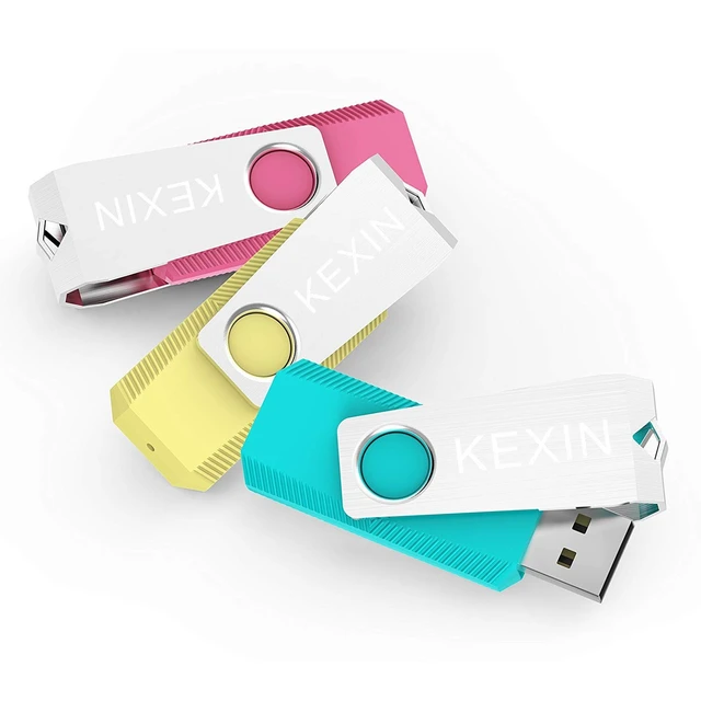 Alt view image 2 of 5 - KEXIN 32GB 3 Pack USB Flash Drive - 32GB Thumb Drive with LED Indicator - Pink, Yellow, Cyan