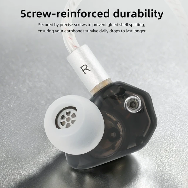 Alt view image 5 of 5 - Kefine Loric IEMs, PU+ Titanium Diaphragm Drive in-Ear Monitors, Dual-Magnet & Dual-Chamber Driver, Ultralight Zinc Alloy Wired Earbuds, Detachable 160-Core Silver-Plated Cable(Black, 3.5mm with Mic)