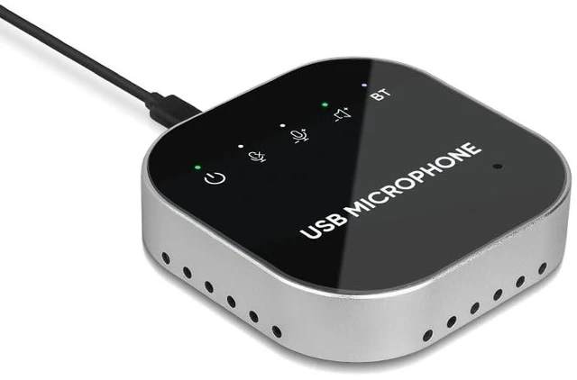 Main image of lorvannis Bluetooth Conference Speaker and Microphone, Bluetooth Speakerphone for Small Meeting RoomWireless Conference Speaker 360Voice Pick up with Noise Cancellation Mics for Computer/Laptop