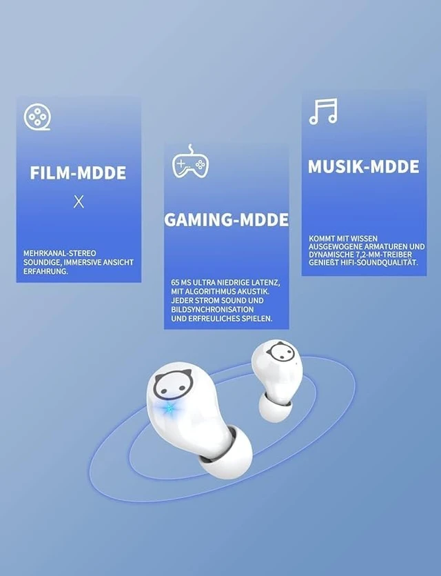 Alt view image 3 of 5 - Jinpei Wireless Earbuds, Wireless Earphones with Microphone, Cartoon Earset with Charging case for iPhone Android - 32H Playtime,Waterproof,HiFi Stereo in Ear Headphone for Kids Adult JE