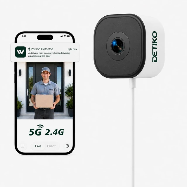 Main image of 2K Window Camera, 5G/2.4G WiFi Dual-Band, 120 Wide Angle, Color Night Vision, AI Detection for Person/Vehicle/Pet, 911 Alert, US Cloud, 24/7 Recording, Quick Setup