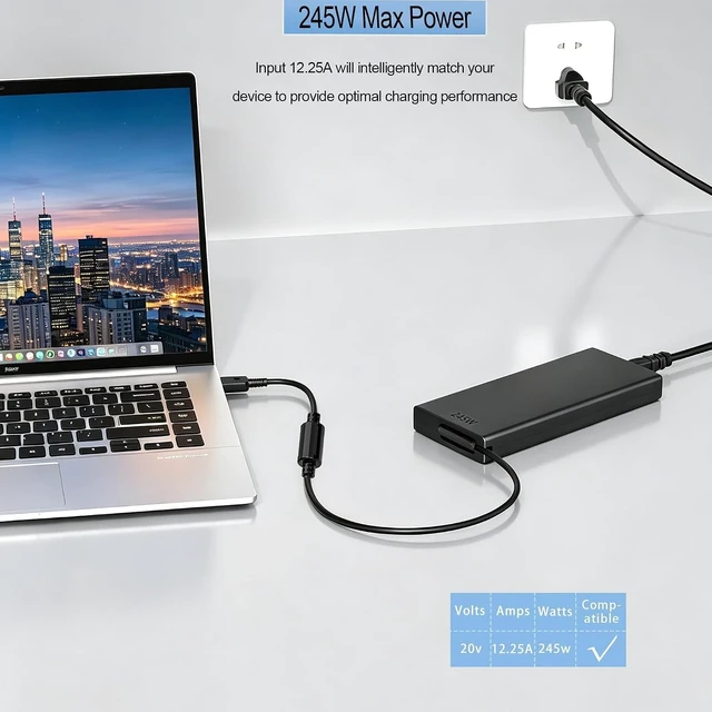 Alt view image 4 of 5 - 245W Charger Compatible with Lenovo Legion Pro 5 7 5i 7i LOQ