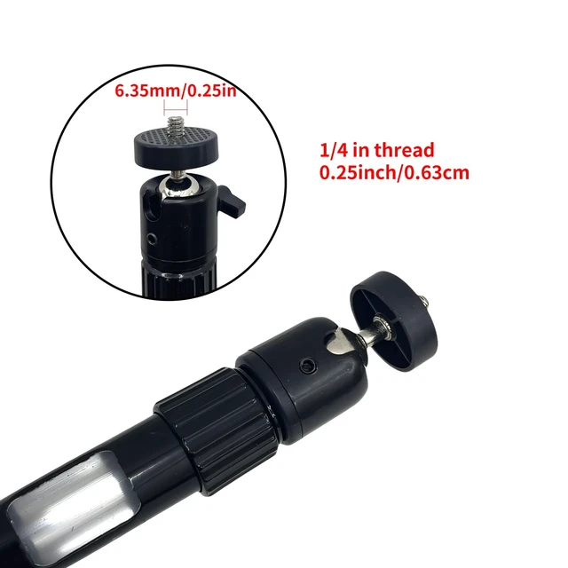 Alt view image 5 of 5 - Universal 1/4" Swivel Mini Ball Head Tripod Mount, Black, 10-Pack