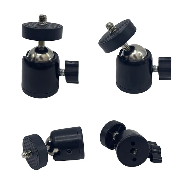 Alt view image 3 of 5 - Universal 1/4" Swivel Mini Ball Head Tripod Mount, Black, 10-Pack