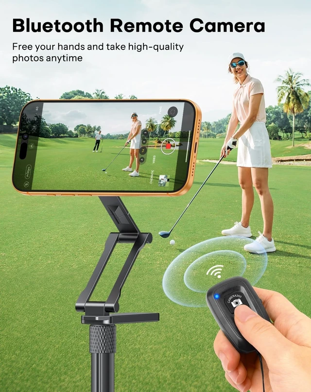 Alt view image 3 of 5 - OMOTON CV08-B1 Golf Tripod & Monopod, 5-in-1 Golf Swing Recording Pro Kit