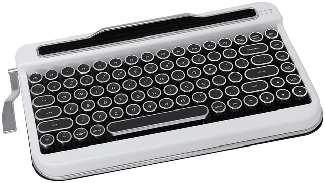 Main image of Penna ELRETRON Bluetooth Keyboard with Black Chrome Keycap(US Language, F 1.1V) (Pure White, Cherry MX Brown)