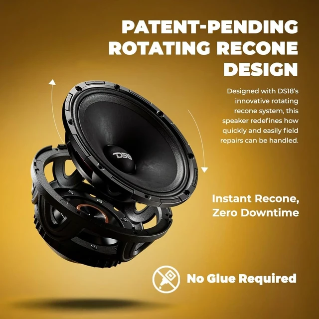 Alt view image 3 of 5 - DS18 PROJECT360 8 High Sensitivity Mid-High Loudspeaker with Neodymium Magnet - 350W RMS 4-Ohm - Rotating Recone Design for Quick Repair