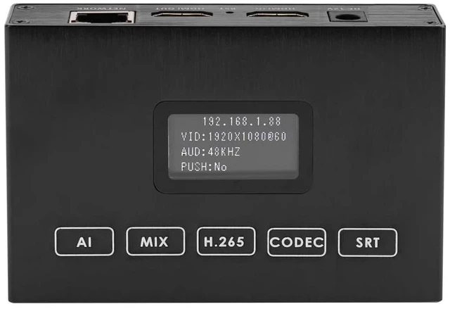 Main image of EXVIST H.265 1080P HDMI Video Converter with Loopout, Display Screen for IP Address & Status, SD Card Slot Max 128G, DDNS HTTP RTSP TS UDP for Network Video Recording(NVR) or Surveillance Systems