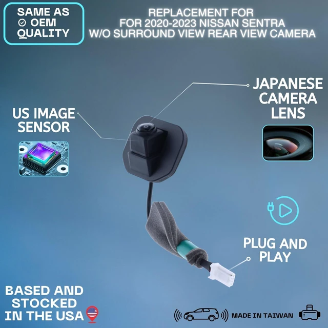 Alt view image 2 of 5 - Backup Camera Replaces for 2020 2021 2022 2023 Nissan Sentra w/o Surround View OE Part # 284426LW1A 284426LA0A 284426LW0A 284426-LW1A 284426-LA0A 284426-LW0A