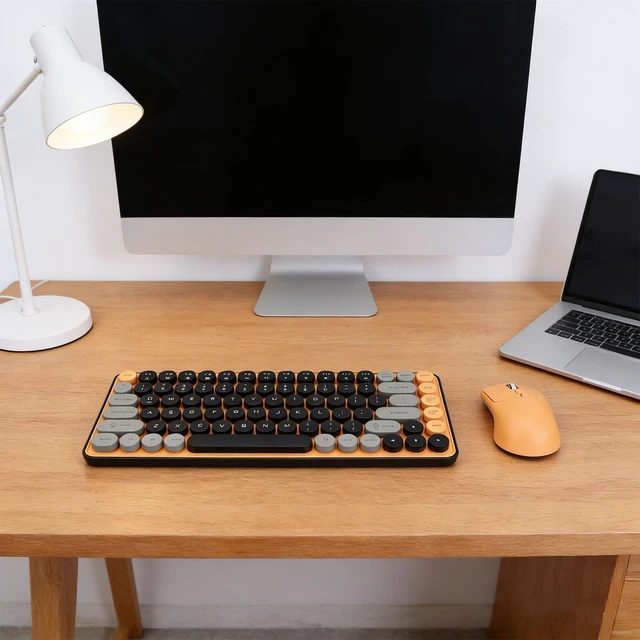 Alt view image 3 of 5 - LICAEVEY Wireless Keyboard and Mouse Combo, 85 Keys Bluetooth 2.4G Dual Mode Cordless Keyboard with Colorful Round Detachable Keycaps, for Wins Android Home Office Use