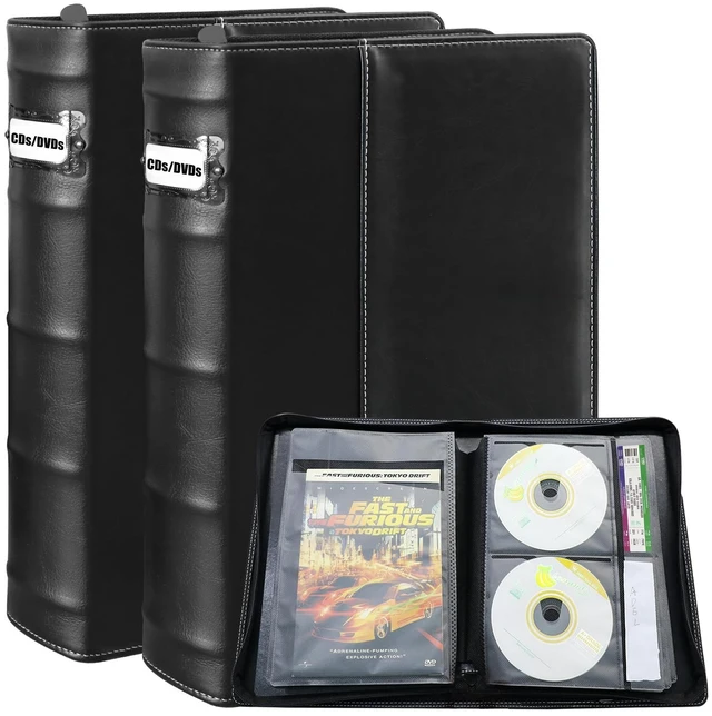 Main image of PUTNATRUE DVD CD Storage Binder 112 Discs Holder with Label Slots & Cover Pockets, Black Media Organizer for Home Collection, Car Travel, Blu-ray & Game Discs
