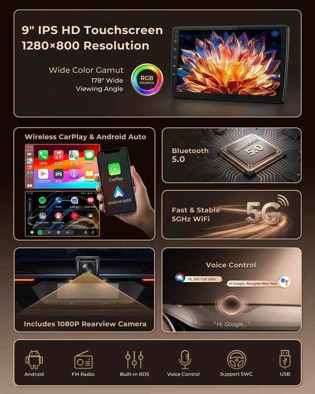 Alt view image 3 of 5 - Car Radio for Honda Accord 2018-2022