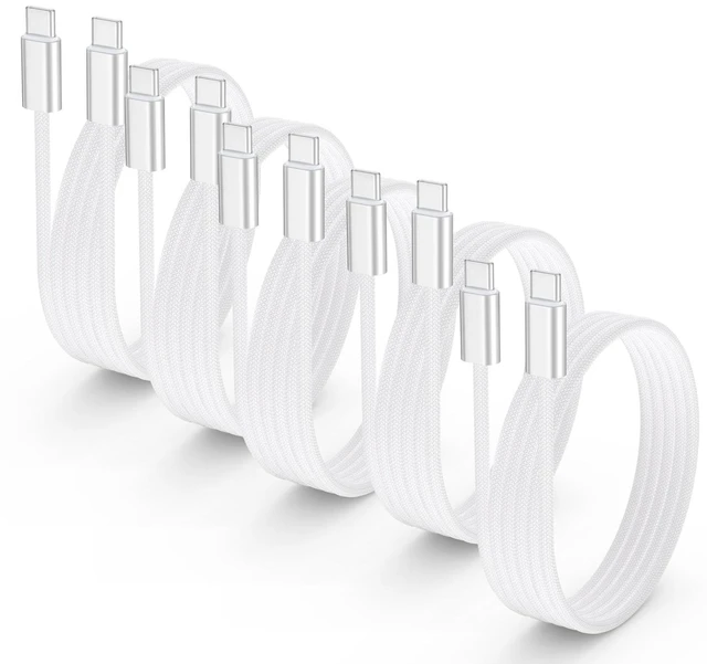 Main image of USB C to USB C Cable 3 FT 5-Pack,Woven 240W Fast Charing & Data USBC Cord