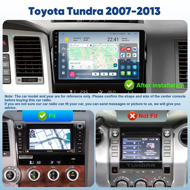 Alt view image 2 of 5 - Upgrade 8 Core 6G+64G Car Radio for Toyota Tundra 2007-2013, Android 14