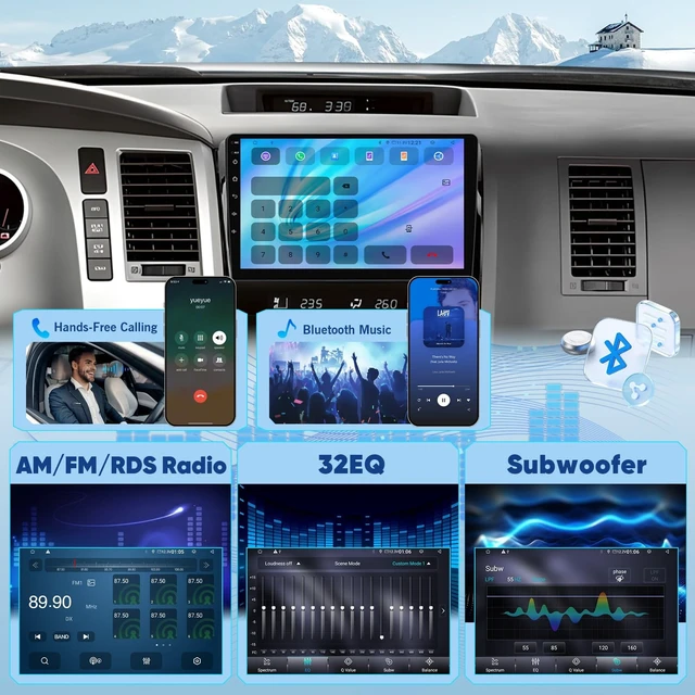 Alt view image 5 of 5 - Upgrade 8 Core 6G+64G Car Radio for Toyota Tundra 2007-2013, Android 14