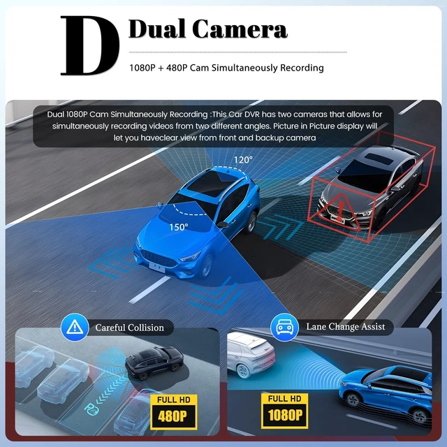 Alt view image 2 of 5 - Mirror Dash Cam Front and Rear 1080p Full View 4.5" Camera