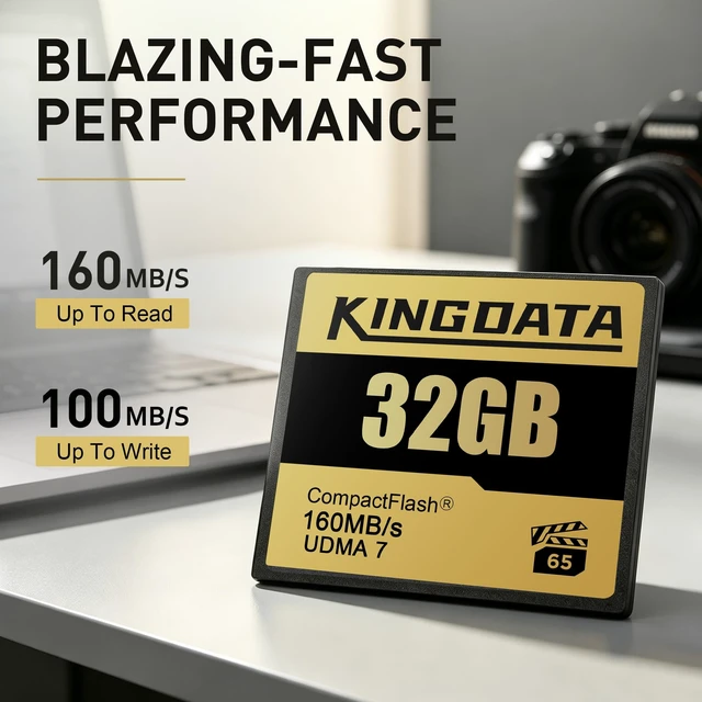 Alt view image 2 of 5 - KINGDATA 32GB/ CF Card 160MB/s UDMA7 CompactFlash for 4K Video & DSLR