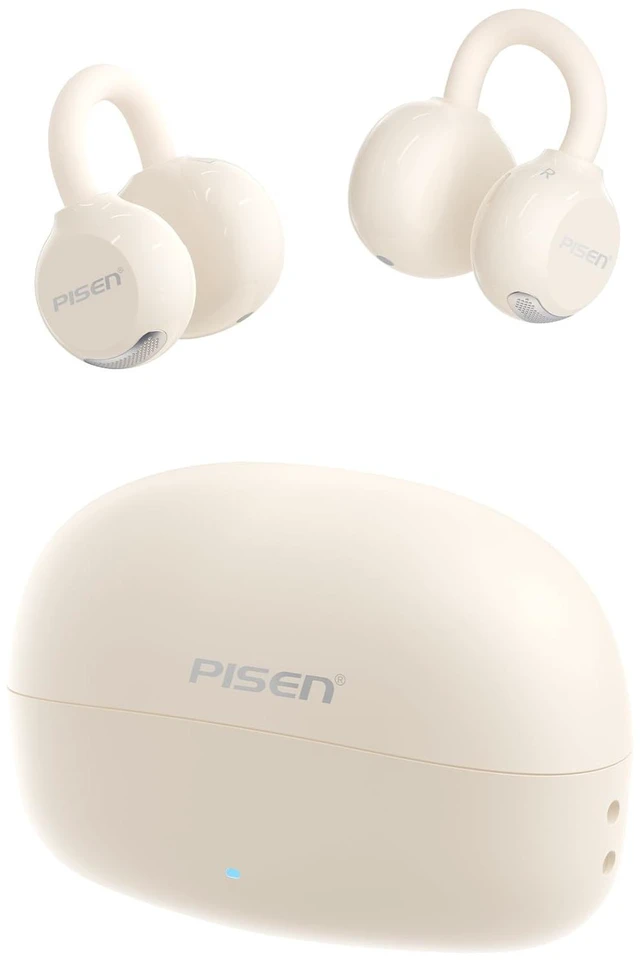 Main image of PISEN Clip-On Open Ear Earbuds, 4.6g ENC Bluetooth 6.0 Wireless Headphones