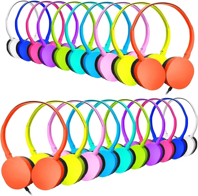 Main image of XOSDA 20 Pack Classroom Headphones Bulk for School Students Kids Children, Durable Headsets Classroom Earphones for Chromebook, Computer, Laptop and More (PU102, 20 Mixed)