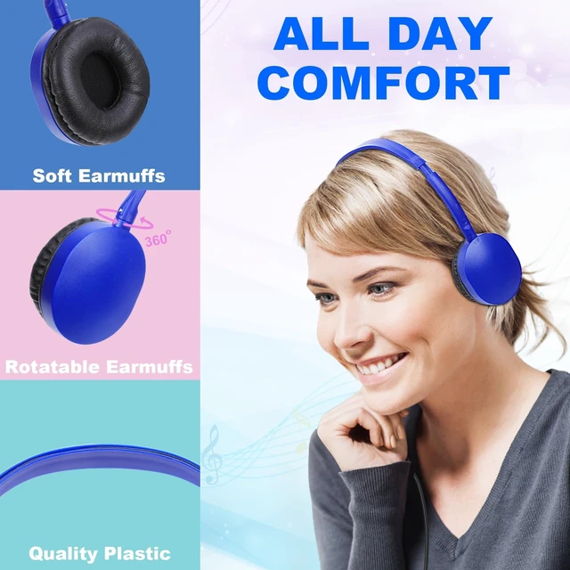 Alt view image 3 of 5 - XOSDA 20 Pack Classroom Headphones Bulk for School Students Kids Children, Durable Headsets Classroom Earphones for Chromebook, Computer, Laptop and More (PU102, 20 Mixed)