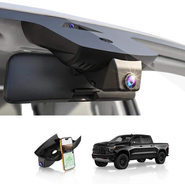 Main image of GATGIT 4K Dash Cam fit for Chevy Silverado 1500 2022-2026 2500 HD/3500 HD 2024-2026,WT RST LTZ Custom Trail Boss High Country ZR2(Model C),OEM Dash Camera,2160P Video HDR,5.8G WiFi&APP,GPS