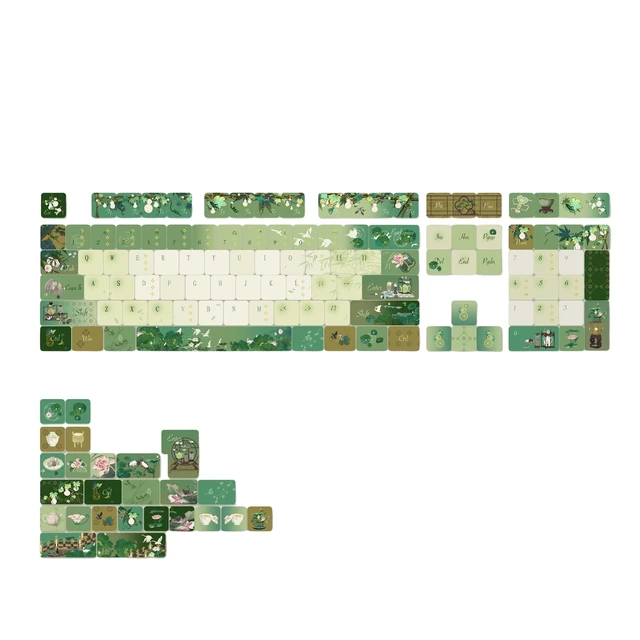 Alt view image 2 of 5 - Keycaps for Mechanical Keyboard Cute Aesthetic PBT Cherry Profile Dye-Sublimation Printing 120 Keys