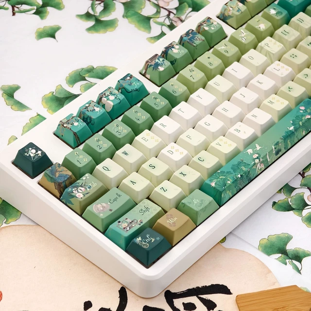Alt view image 3 of 5 - Keycaps for Mechanical Keyboard Cute Aesthetic PBT Cherry Profile Dye-Sublimation Printing 120 Keys