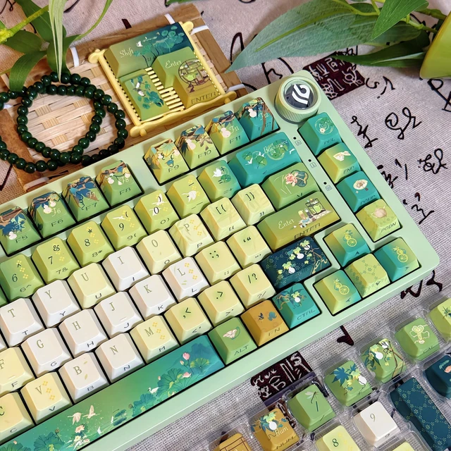 Alt view image 4 of 5 - Keycaps for Mechanical Keyboard Cute Aesthetic PBT Cherry Profile Dye-Sublimation Printing 120 Keys