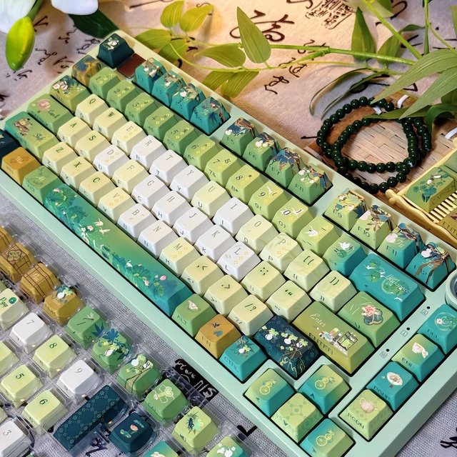 Alt view image 5 of 5 - Keycaps for Mechanical Keyboard Cute Aesthetic PBT Cherry Profile Dye-Sublimation Printing 120 Keys