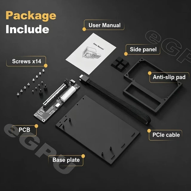 Alt view image 2 of 5 - UTLGAMENG OCuLink eGPU Dock, PCIe 4.0 x4 64Gbps, ATX External GPU Enclosure