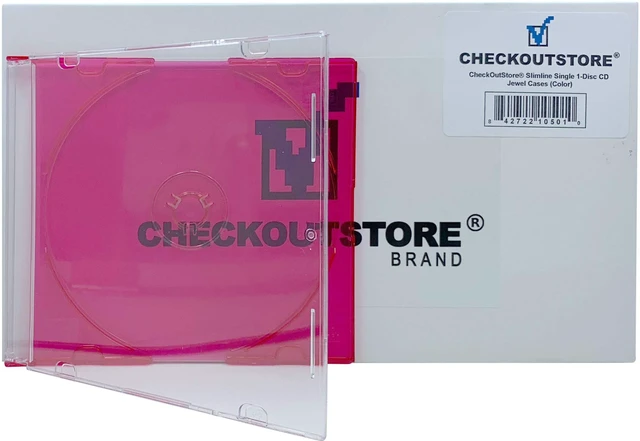 Main image of CheckOutStore (50) Slimline Single 1-Disc Color CD Jewel Cases (Red)
