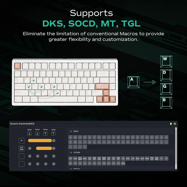 Alt view image 2 of 5 - OOCTPK Chilkey BOOG75 Mechanical Keyboard, Prebuilt Custom Keyboard 75% Wired Gaming Keyboard with Magnetic Hall Sensor Switches, Full Aluminum Case, Hot Swappable, RGB, Cherry Keycap Profile, PC/Mac