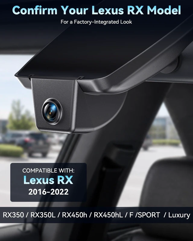 Alt view image 2 of 5 - OVAMAN 4K STARVIS 2 Dual Dash Cam for Lexus RX 350 450h 2016-2022 Model B