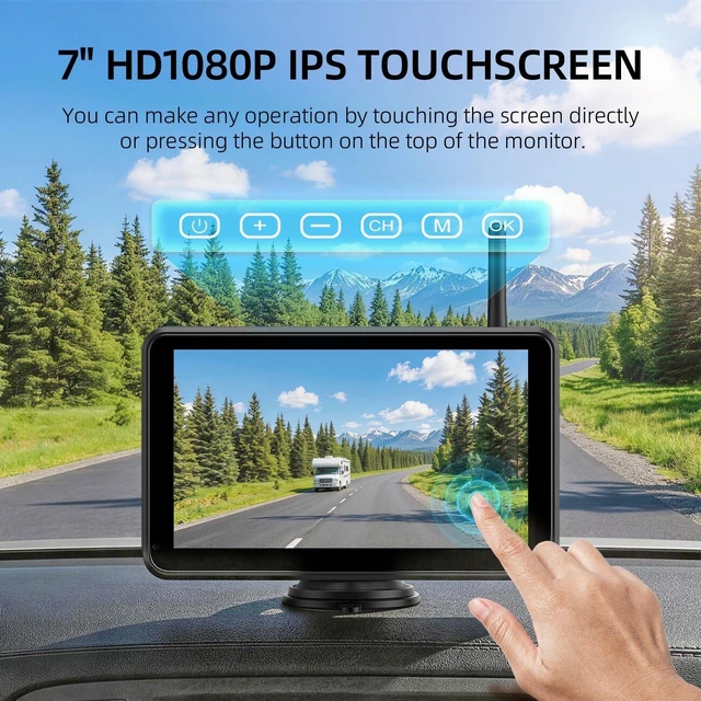 Alt view image 2 of 5 - eRapta 7 Inch Dual Solar Wireless Backup Camera Magnetic with HD1080P DVR