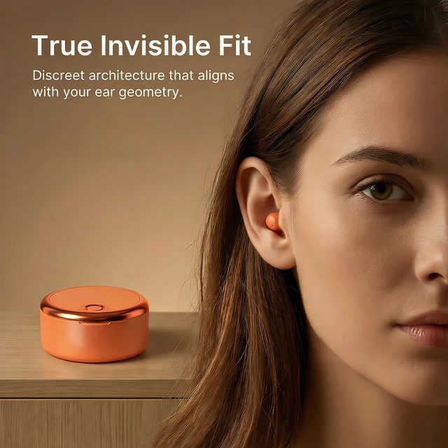 Alt view image 4 of 5 - Siowen Wireless Bluetooth Sleep Earbuds for Side Sleepers - Sunbeam Orange