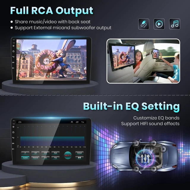 Alt view image 5 of 5 - HiFi 16EQ 2G 64G Car Stereo for Honda Civic 2012-2015 Radio with Wireless CarPlay/Android Auto,AHD&IP69K Backup Camera,9inch 1080P HD IPS Touch Screen Bluetooth MirrorLink RDS FM GPS WiFi SWC