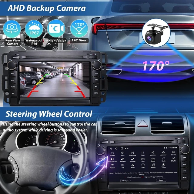 Alt view image 5 of 5 - Car Radio Stereo for Chevy Silverado GMC Sierra Yukon 2007-2013 4G+64G