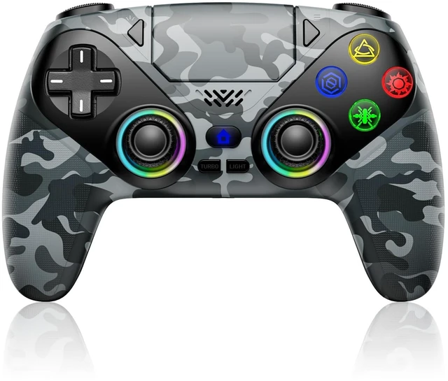 Main image of Xexvyrin LED Wireless Controller for PS5, Compatible with PS5 Pro/Slim/PC, Dual Vibration, Macro/Turbo Function, 3.5mm Audio Jack,1000mAh Battery, 6-Axis Motion Control Gamepad with Speaker
