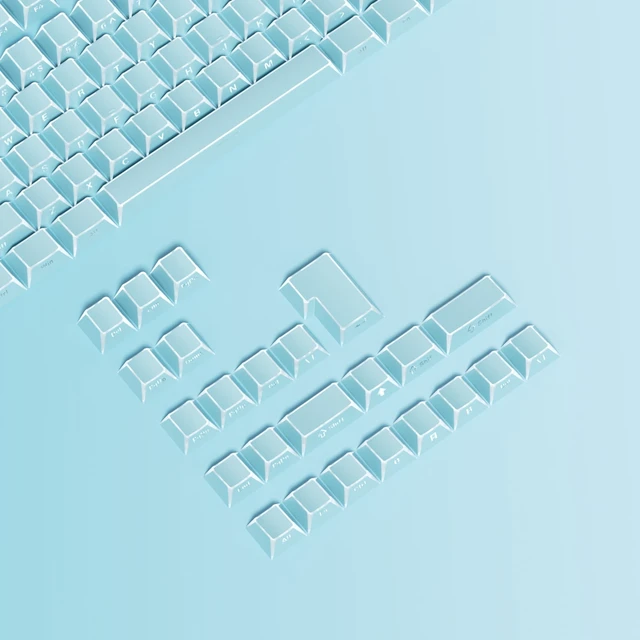 Alt view image 4 of 5 - Owpkeenthy PBT Cherry Profile Translucent Keycaps, Blue
