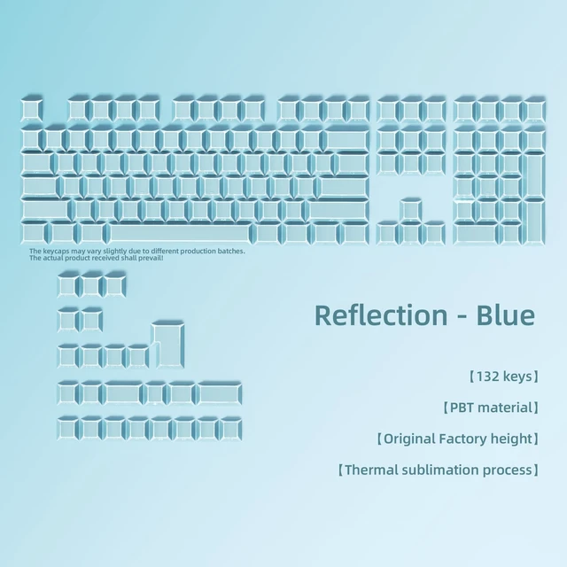 Alt view image 2 of 5 - Owpkeenthy PBT Cherry Profile Translucent Keycaps, Blue
