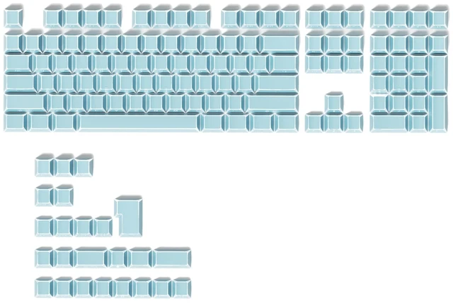 Main image of Owpkeenthy PBT Cherry Profile Translucent Keycaps, Blue