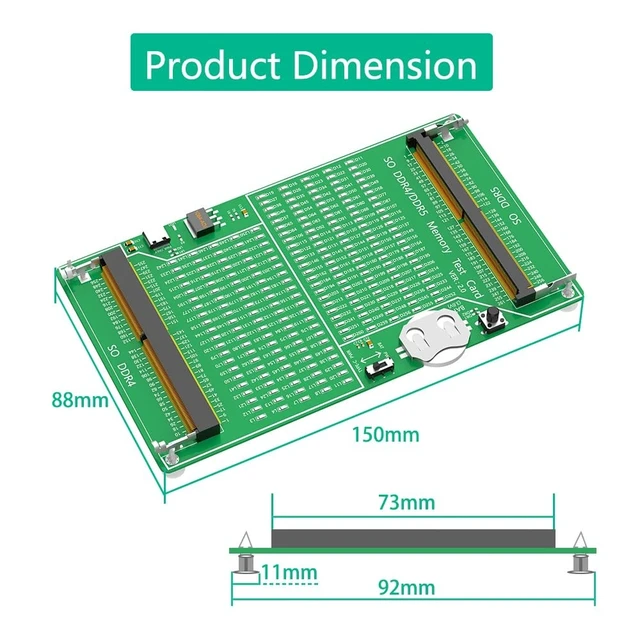 Alt view image 5 of 5 - Sintech Laptop DDR4/5 Memory Tester Card, SO DDR4/DDR5 Diagnosis Card, PCB Circuit Test Tool for Laptop DDR4/5 Memory Stick