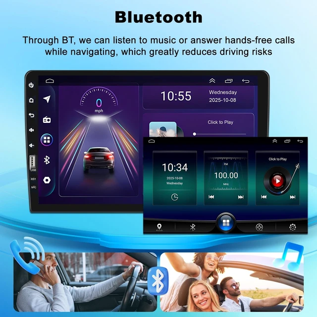 Alt view image 5 of 5 - 9" Car Stereo Radio for Ford Ranger 1989-1994 w/Carplay Single Din Car MP5