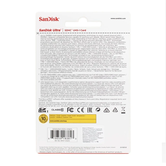 Alt view image 3 of 5 - Sandisk Ultra SDHC 32GB 80MB/S C10 Flash Memory Card (SDSDUNC-032G-AN6IN)