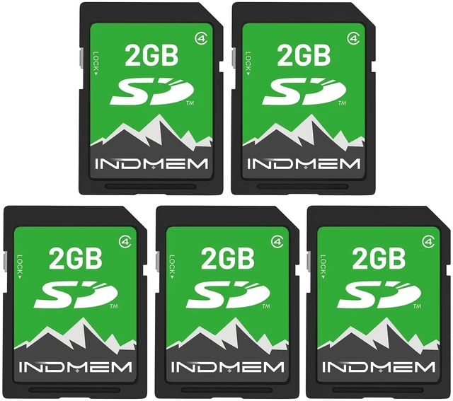 Main image of INDMEM 2GB SD Card,5 Packs 2GB Class 4 Flash Memory Card 2G SLC Standard Secure Digital Cards for Old Digital Camera and Trail Camera