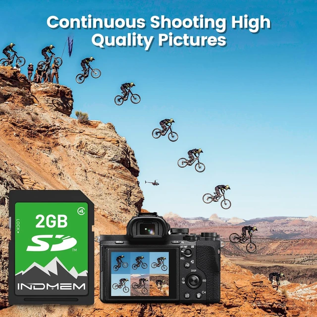 Alt view image 3 of 5 - INDMEM 2GB SD Card,5 Packs 2GB Class 4 Flash Memory Card 2G SLC Standard Secure Digital Cards for Old Digital Camera and Trail Camera